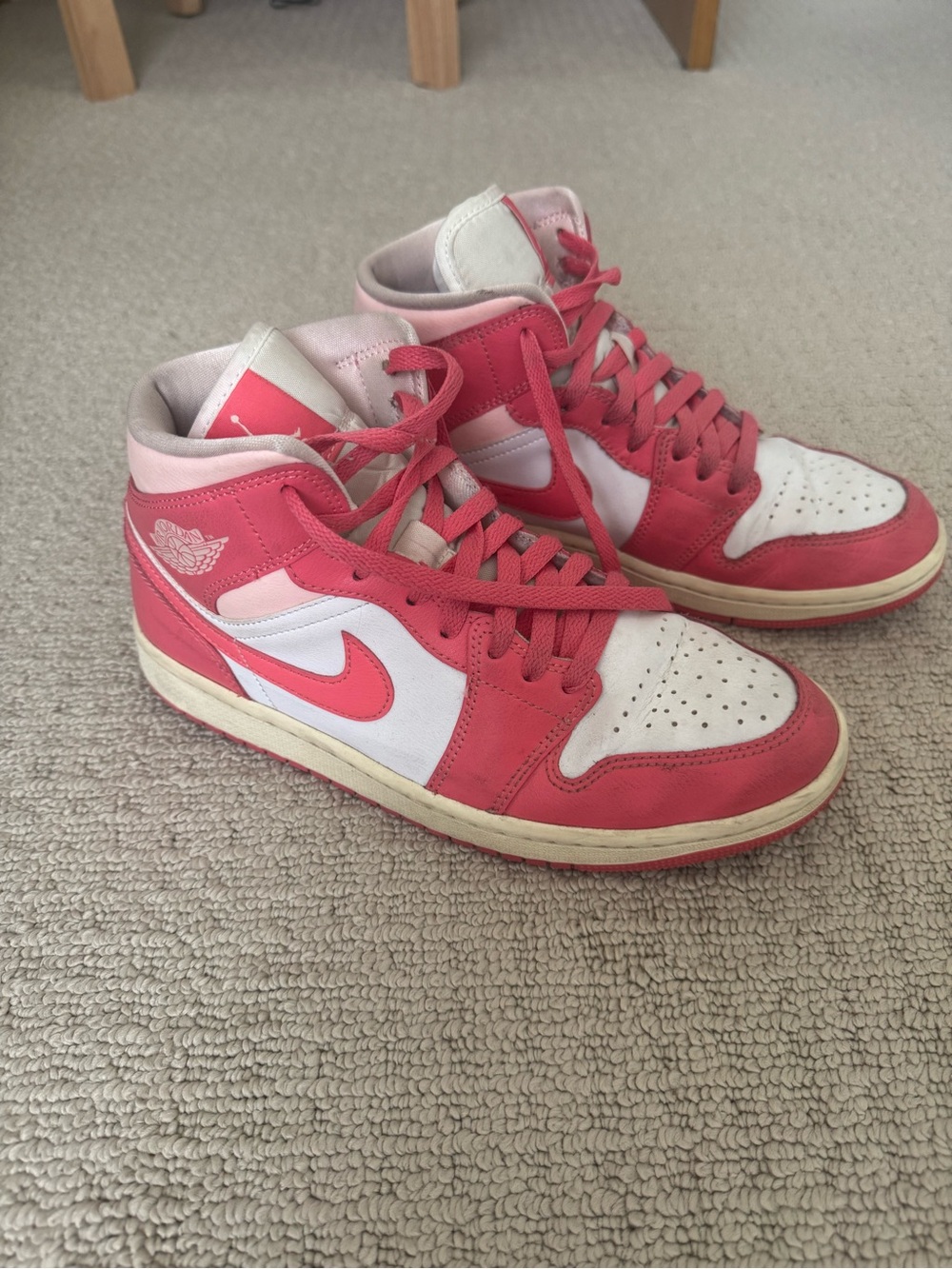 Nike Women’s Pink and White High-Top Sneakers